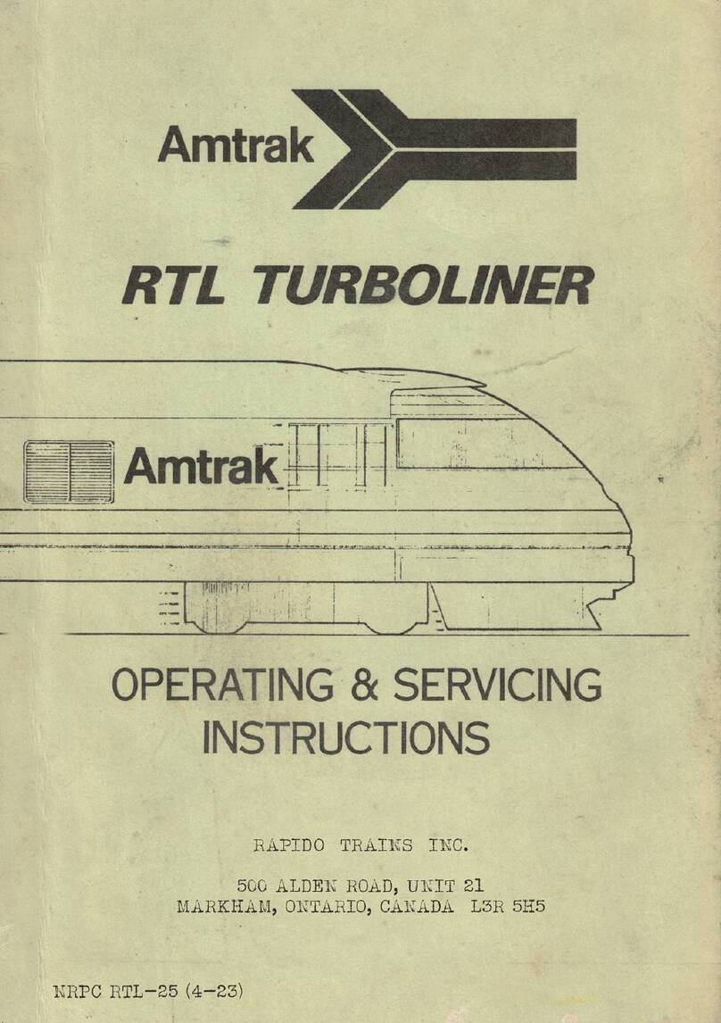 Rapido Trains Amtrak RTL TURBOLINER Installation, operating & servicing instructions