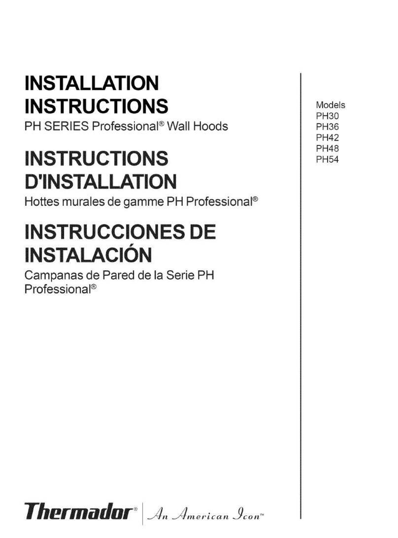 Thermador Professional PH Series installation instructions