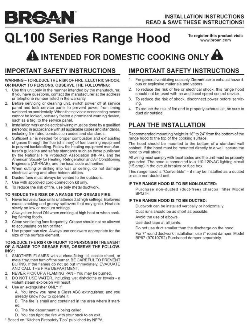 Broan QL100 Series User manual