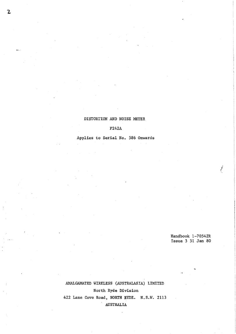 Amalgamated Wireless F242A manual
