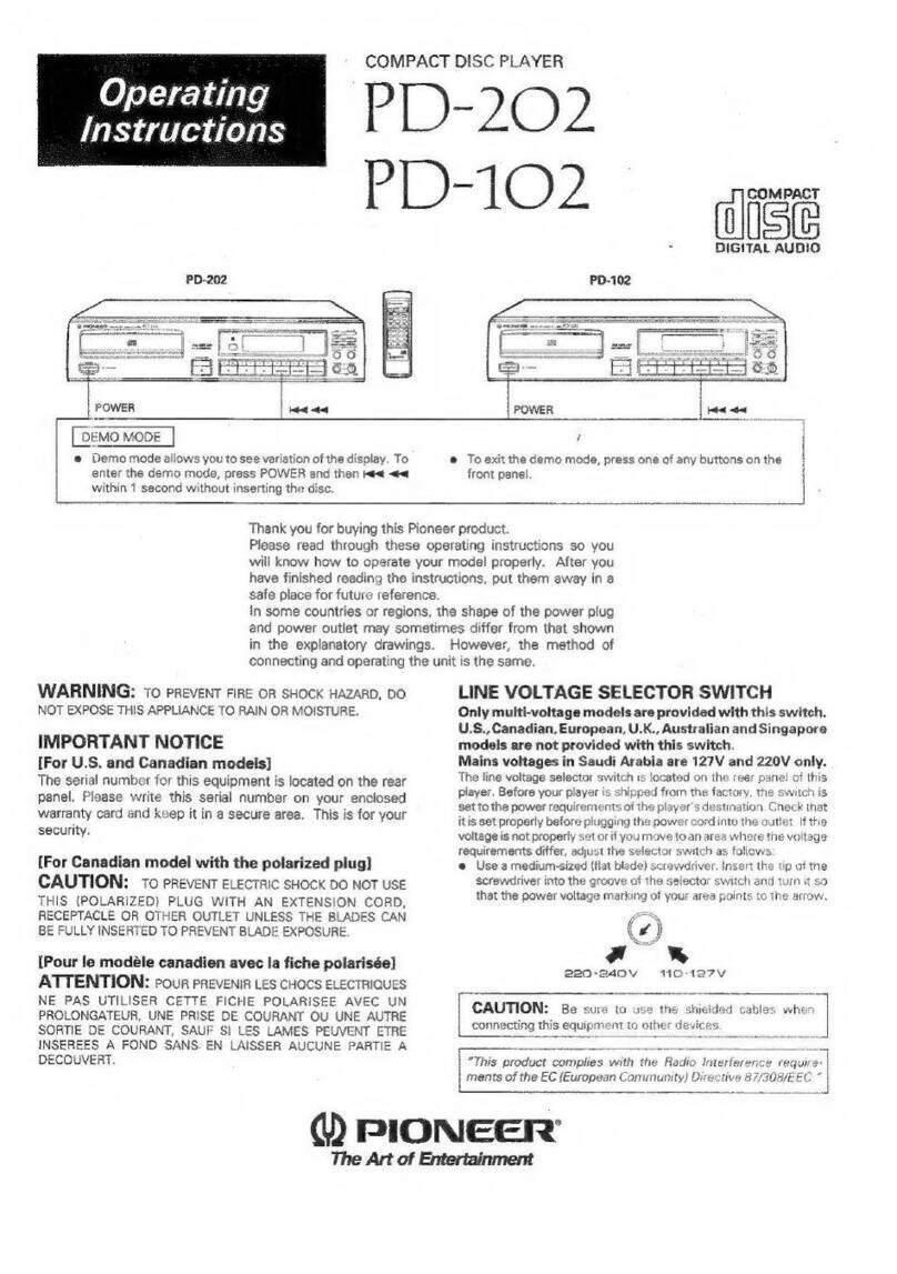 Pioneer PD-202 User manual