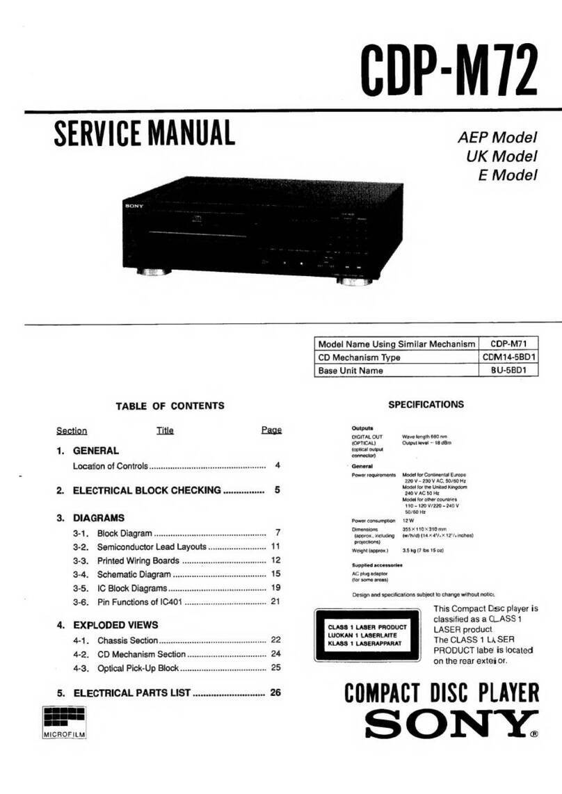 Sony CDP-M72 User manual