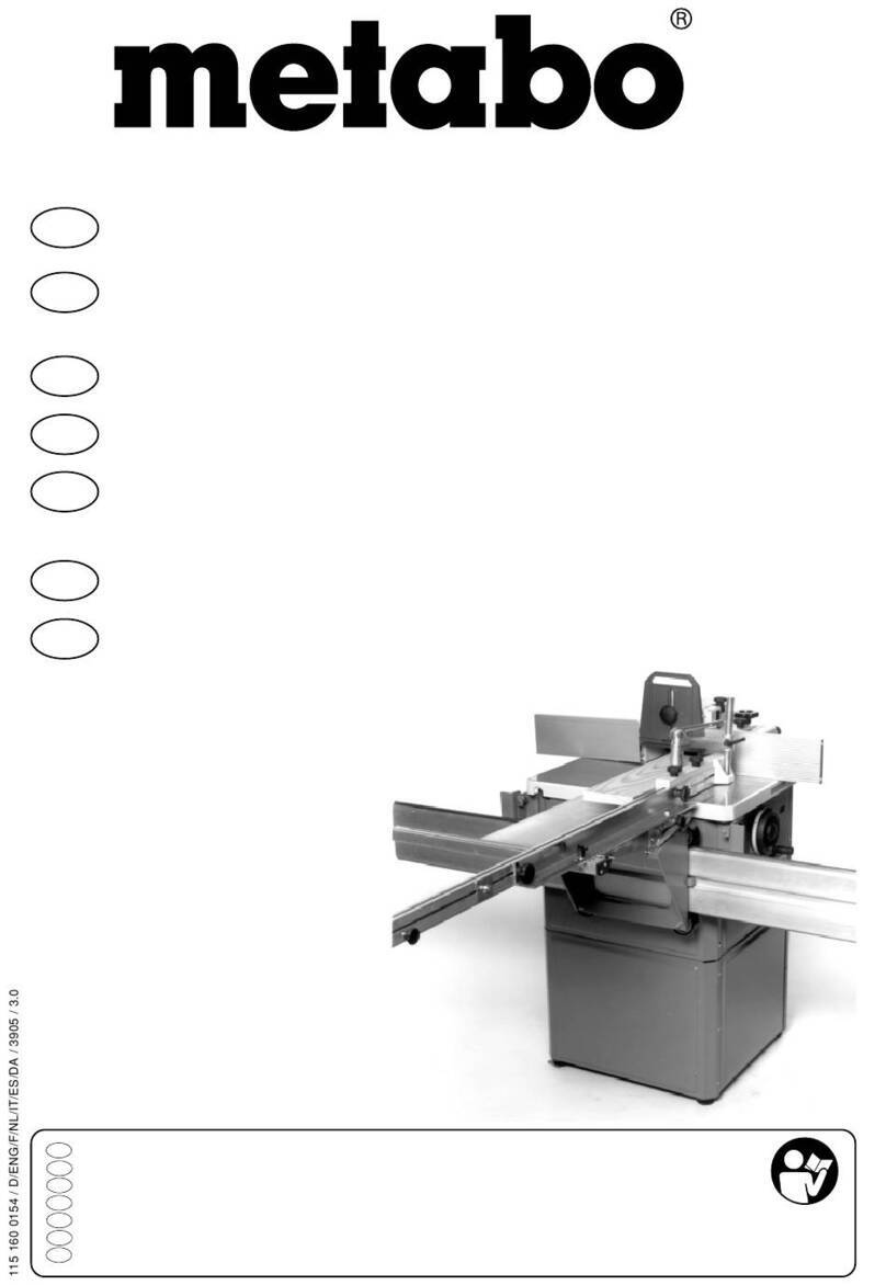 Metabo TF 900 Installation and operating instructions