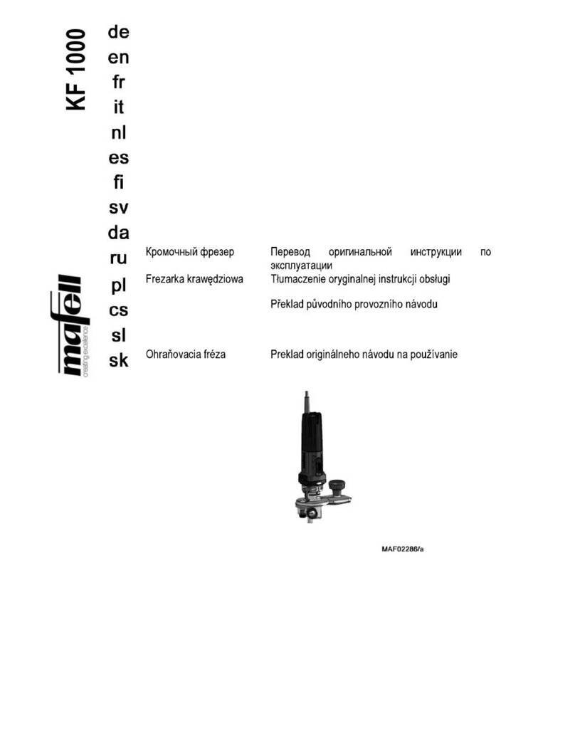 Mafell KF 1000 Translation of the original operating manual