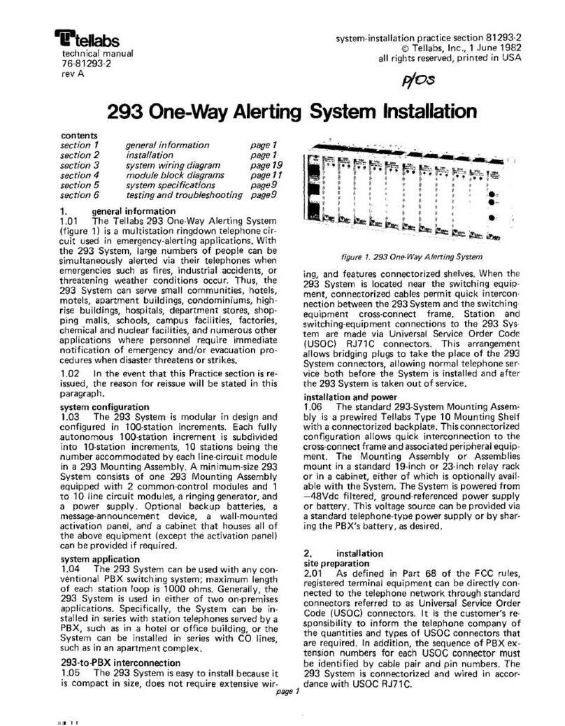 Tellabs 293 Installation