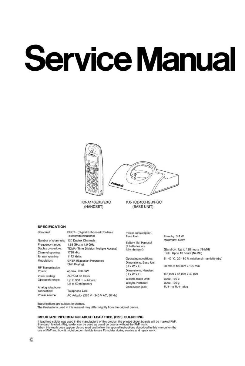 Panasonic KX-TCD400HGB Service manual