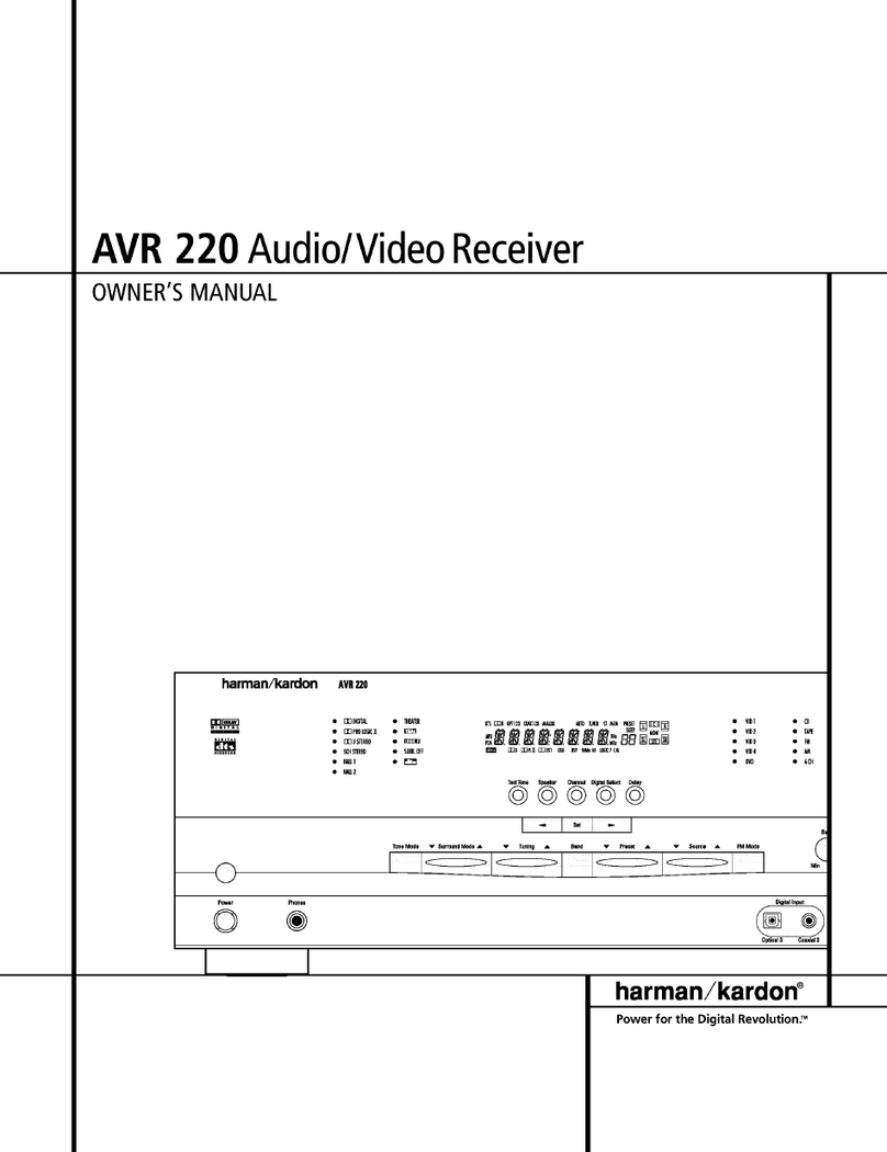Harman Kardon AVR 220 owner's manual