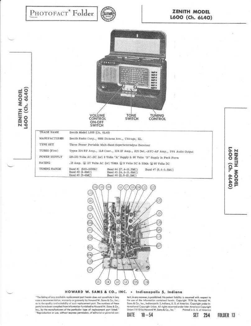 Zenith L600 quick start guide