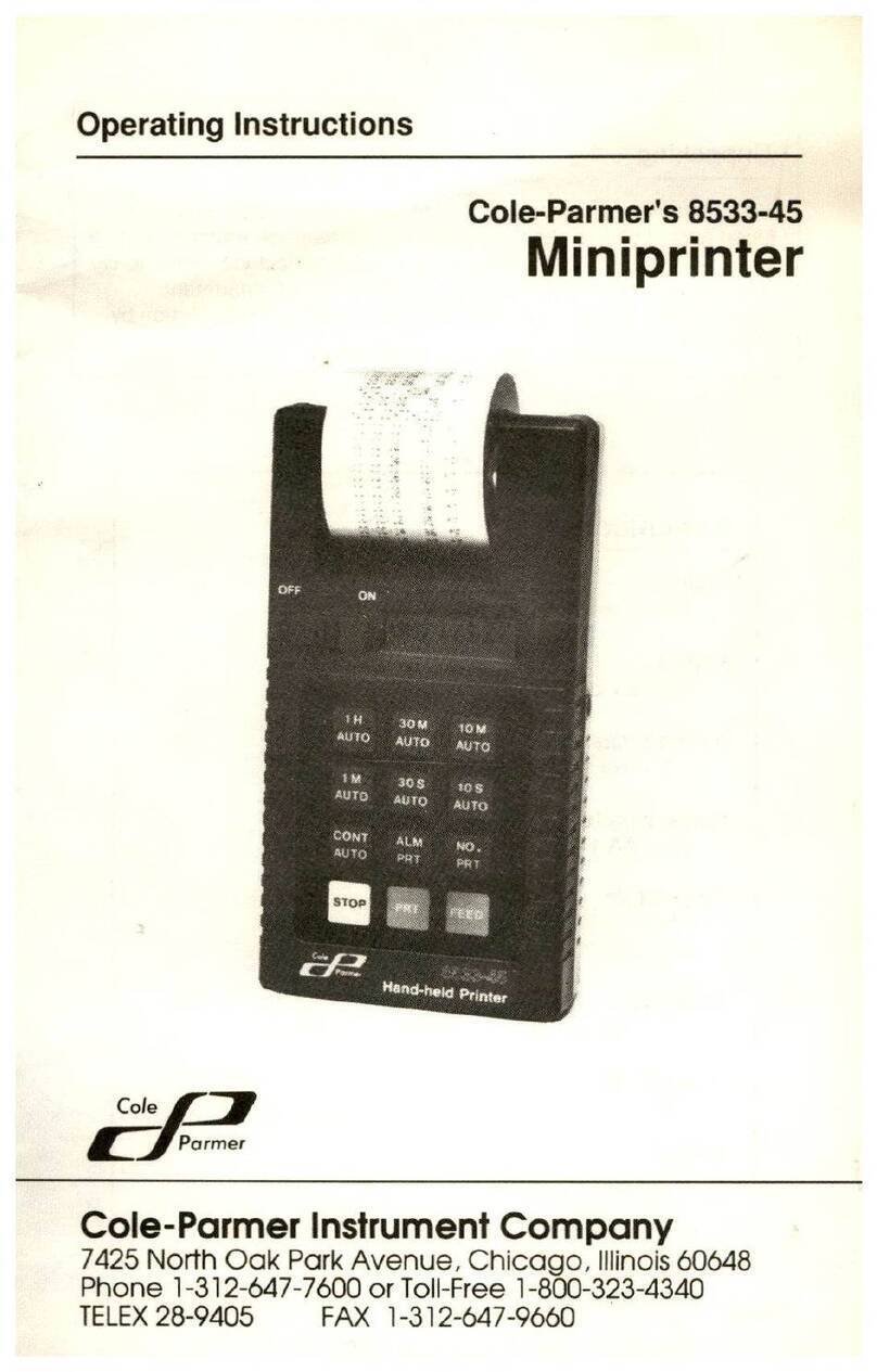 Cole Parmer 8533-45 operating instructions