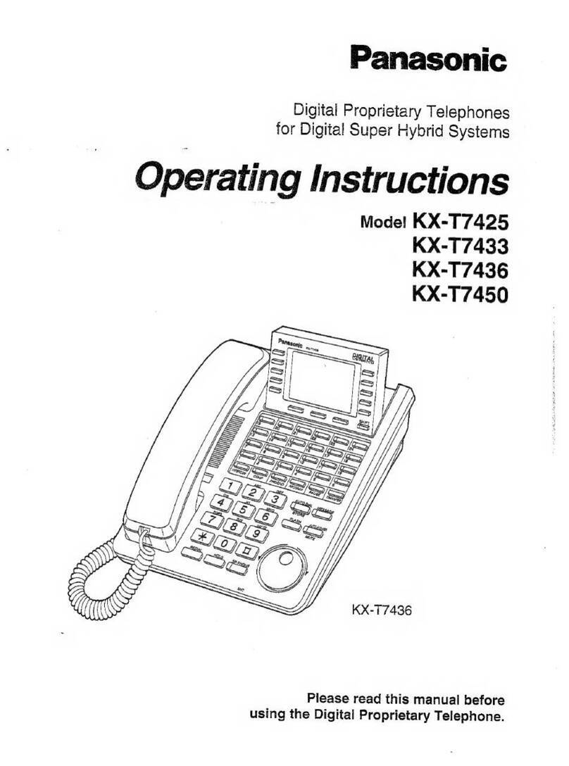 Panasonic DIgital Super hy KX-T7425 User manual