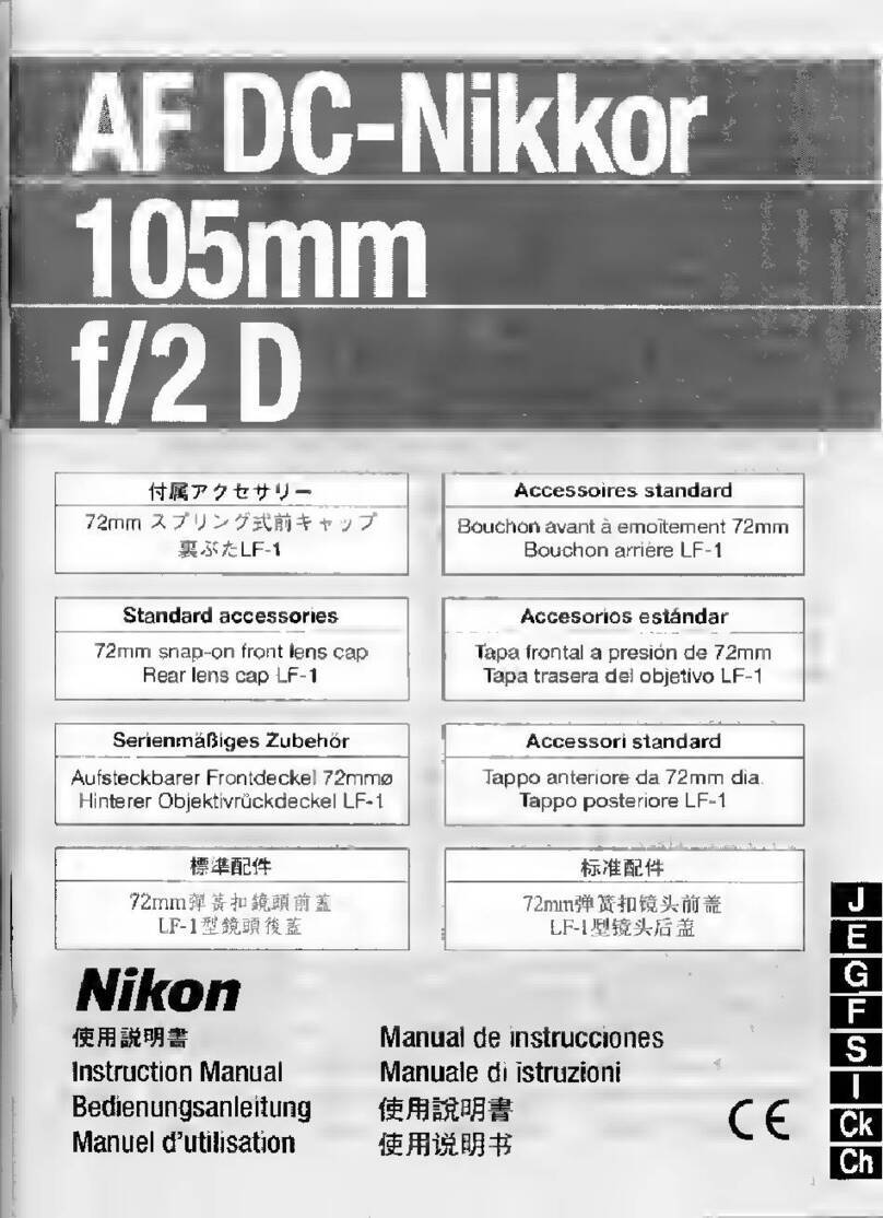 Nikon AF DC-Nikkor 105mm f/2 D instruction manual