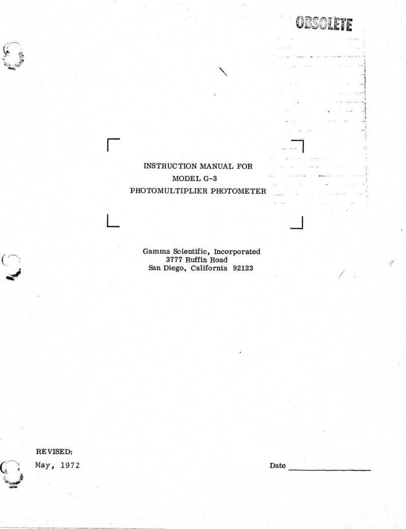 gamma scientific G-3 instruction manual