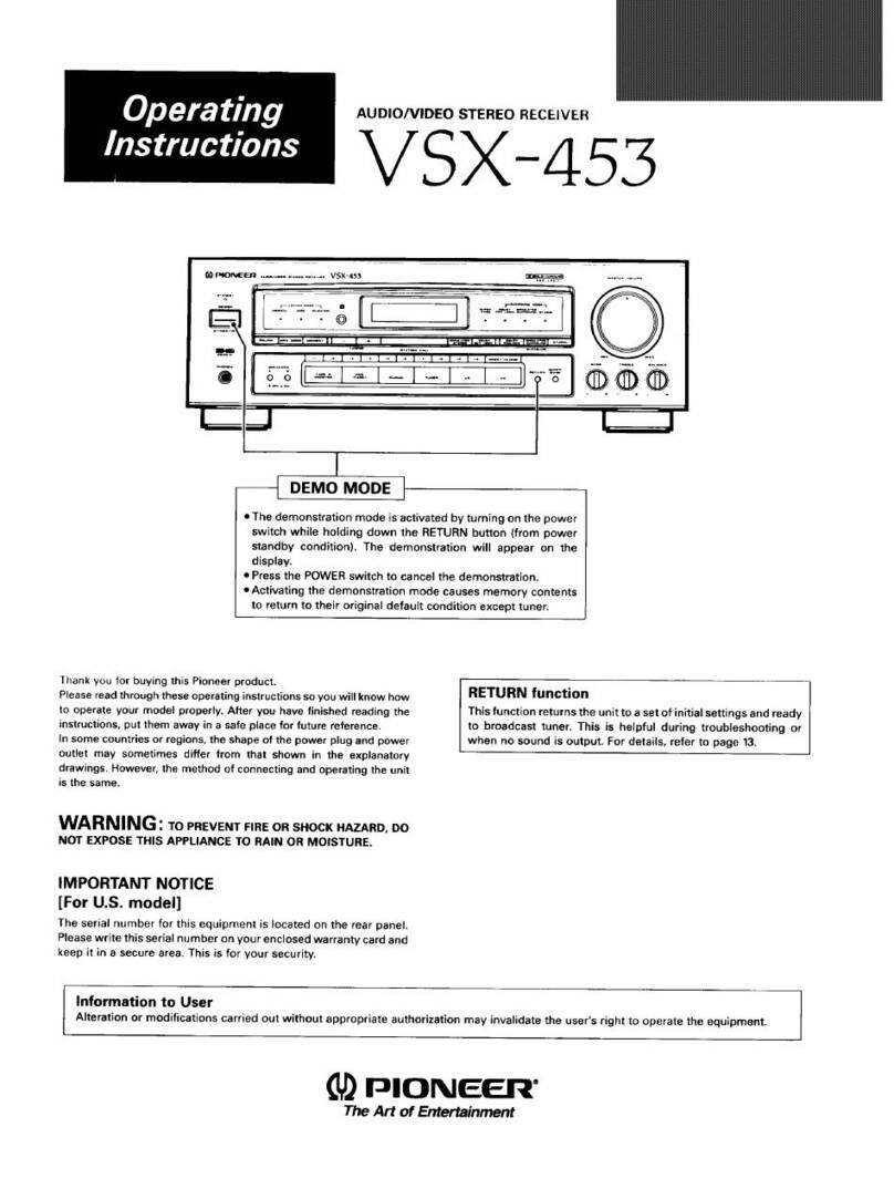Pioneer VSX-453 operating instructions