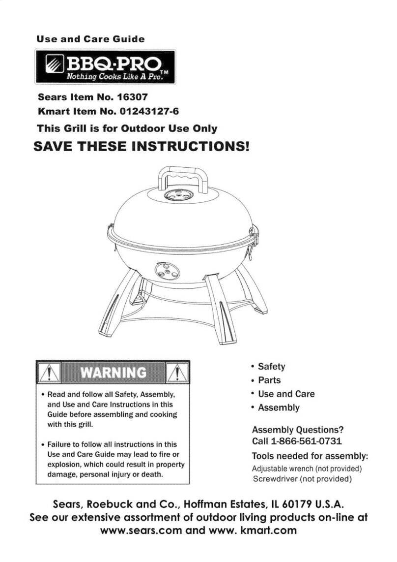 Sears BBQ-PRO 16307 Use and care guide