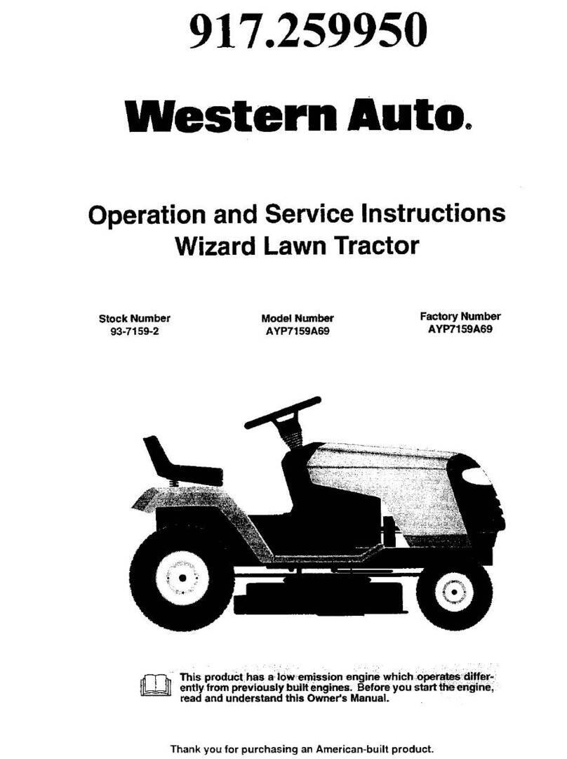 Western Auto Wizard AYP7159A69 Operation and service instructions