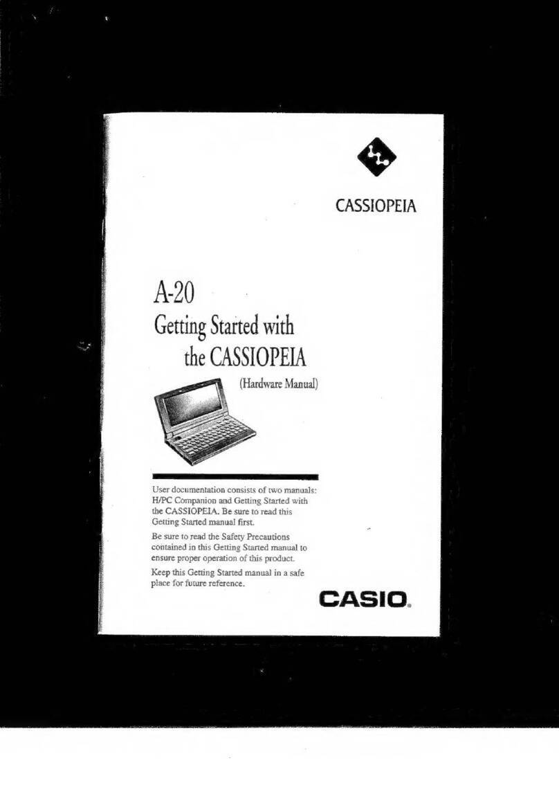 Casio Cassiopeia A-20 Getting started