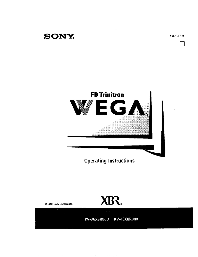 Sony KV-36XBR800 - 36" Trinitron Color Flat Tv Wega... User manual