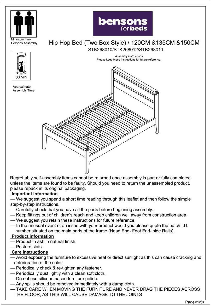 Bensons for Beds Hip Hop STK268010 User manual Bensons for Beds Hip Hop STK268010 User manual