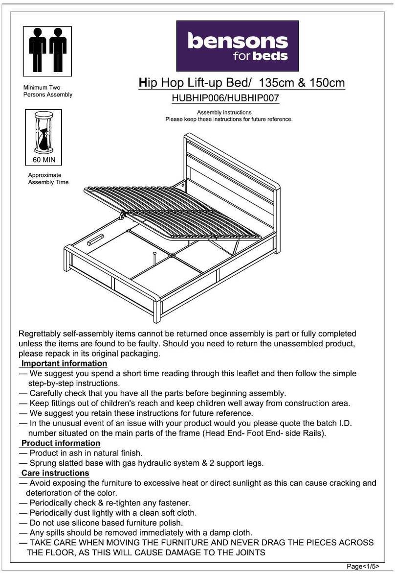 Bensons for Beds Hip Hop HUBHIP006 User manual Bensons for Beds Hip Hop HUBHIP006 User manual