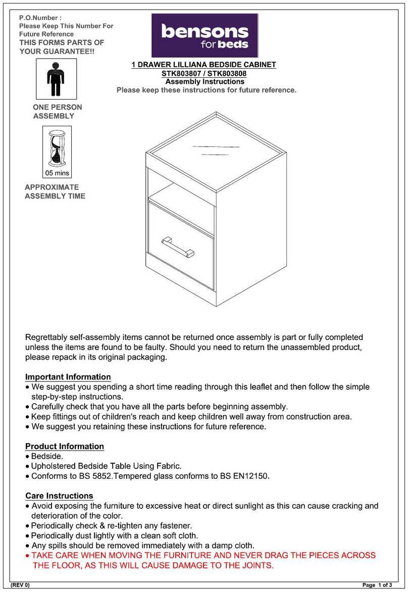 Bensons for Beds LILLIANA STK803807 Assembly instructions