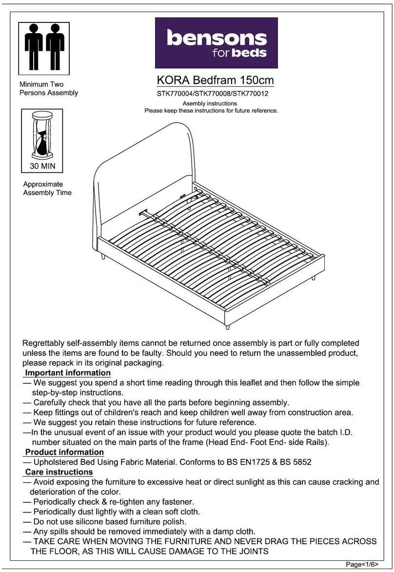 Bensons for Beds KORA STK770004 User manual