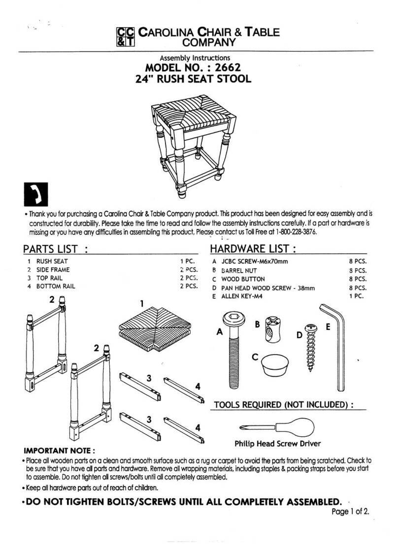 CC&T 2662 User manual