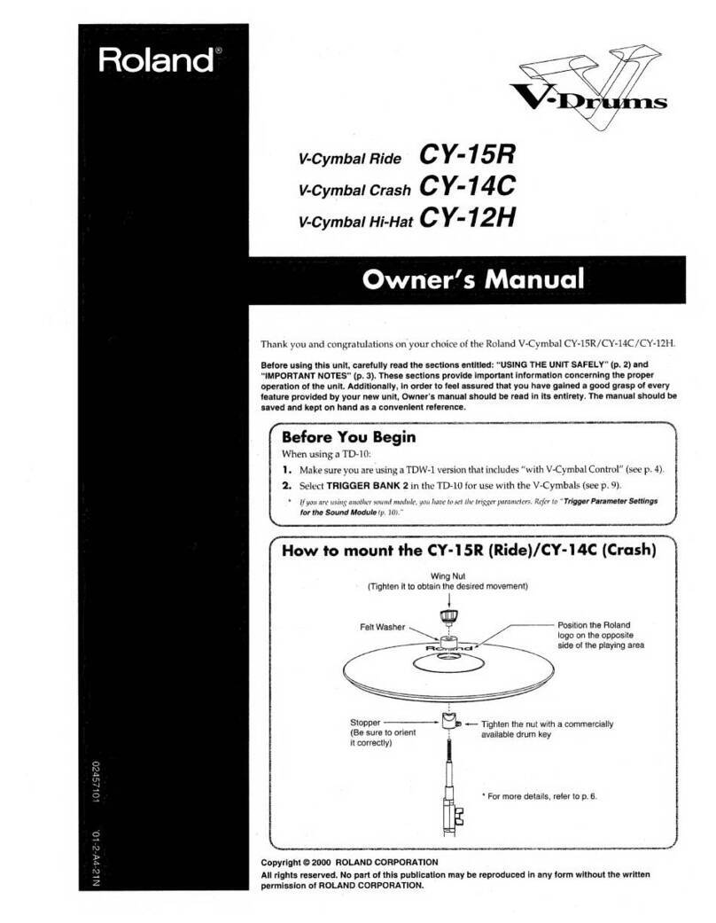 Roland V-Drums V-Cymbal Ride User manual