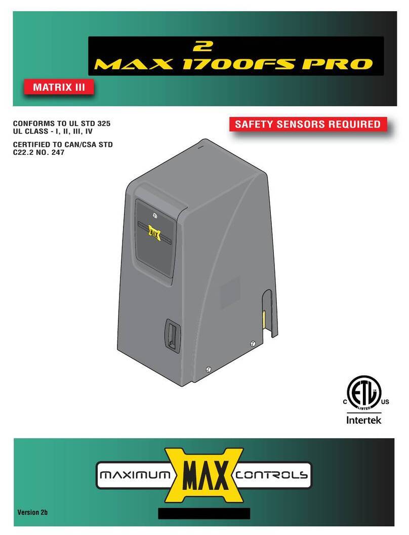 Maximum Controls MAX 1200FS PRO installation guide