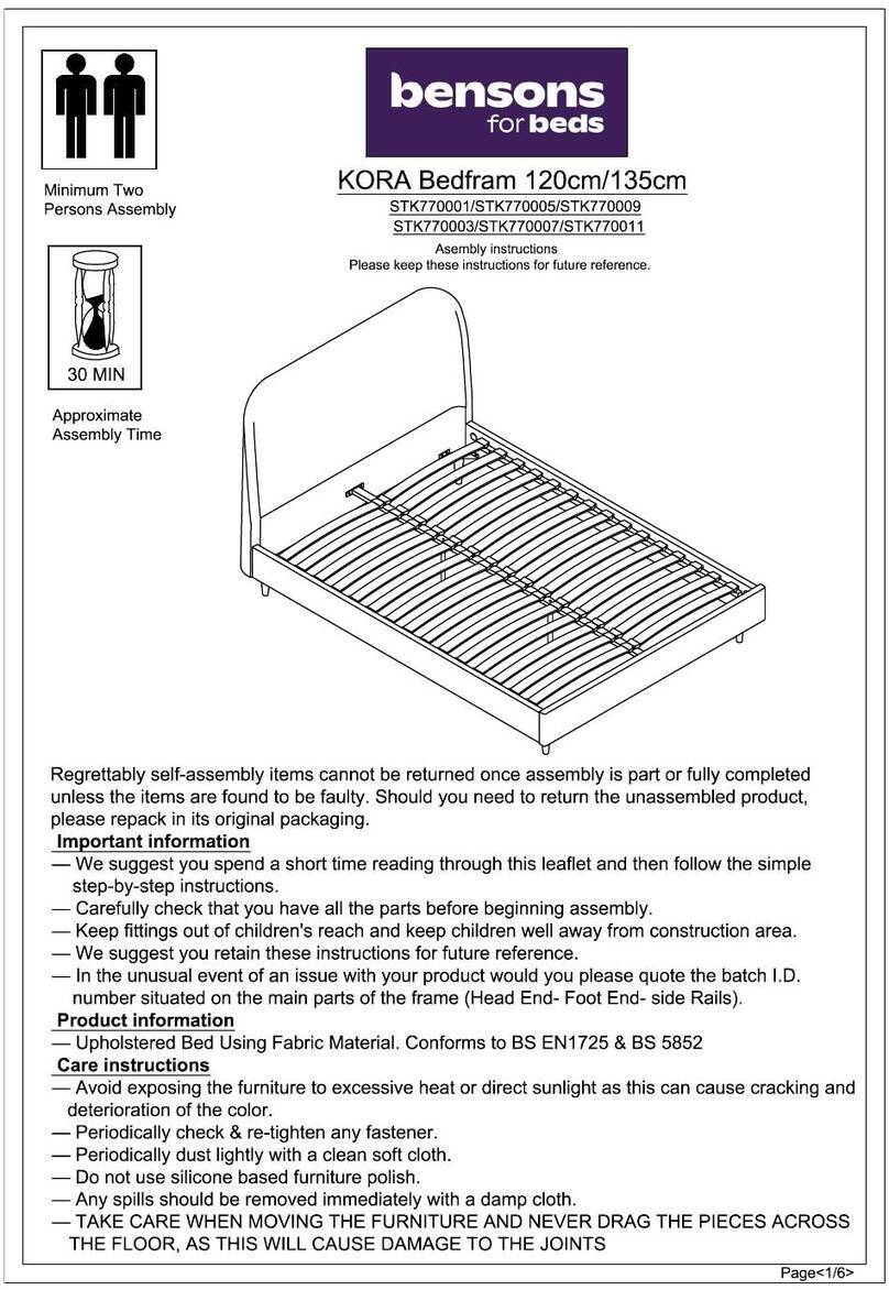 Bensons for Beds KORA STK770001 User manual Bensons for Beds KORA STK770001 User manual