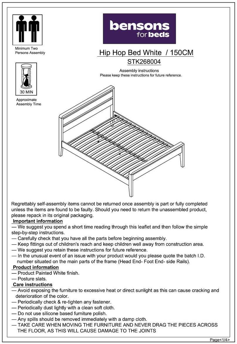 Bensons for Beds Hip Hop STK268004 Assembly instructions