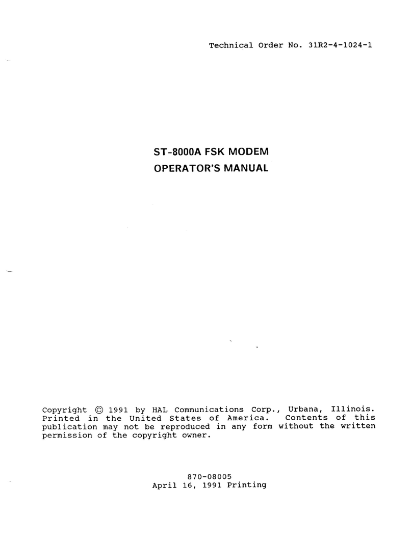 Hal Communications ST-8000A Operator's manual