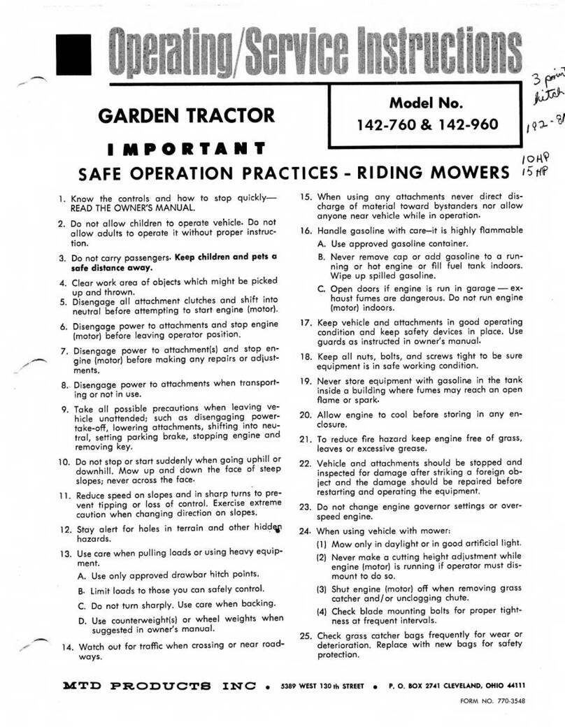 MTD 142-760 User manual