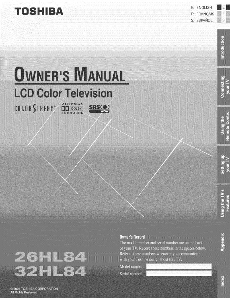 Toshiba 26HL84 User manual