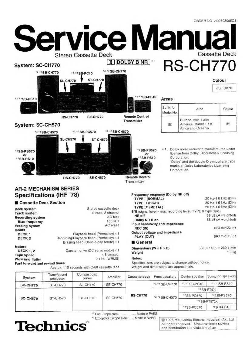 Technics RS-CH770 User manual