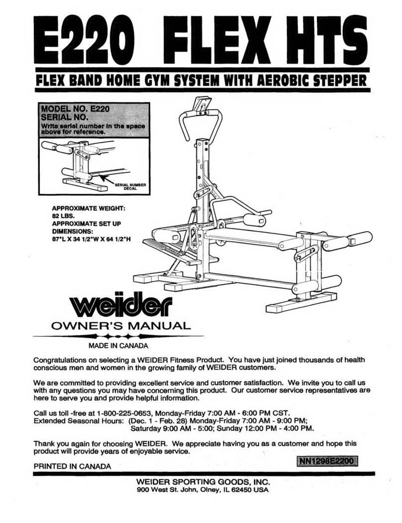 Weider FLEX HTS E220 User manual Weider FLEX HTS E220 User manual
