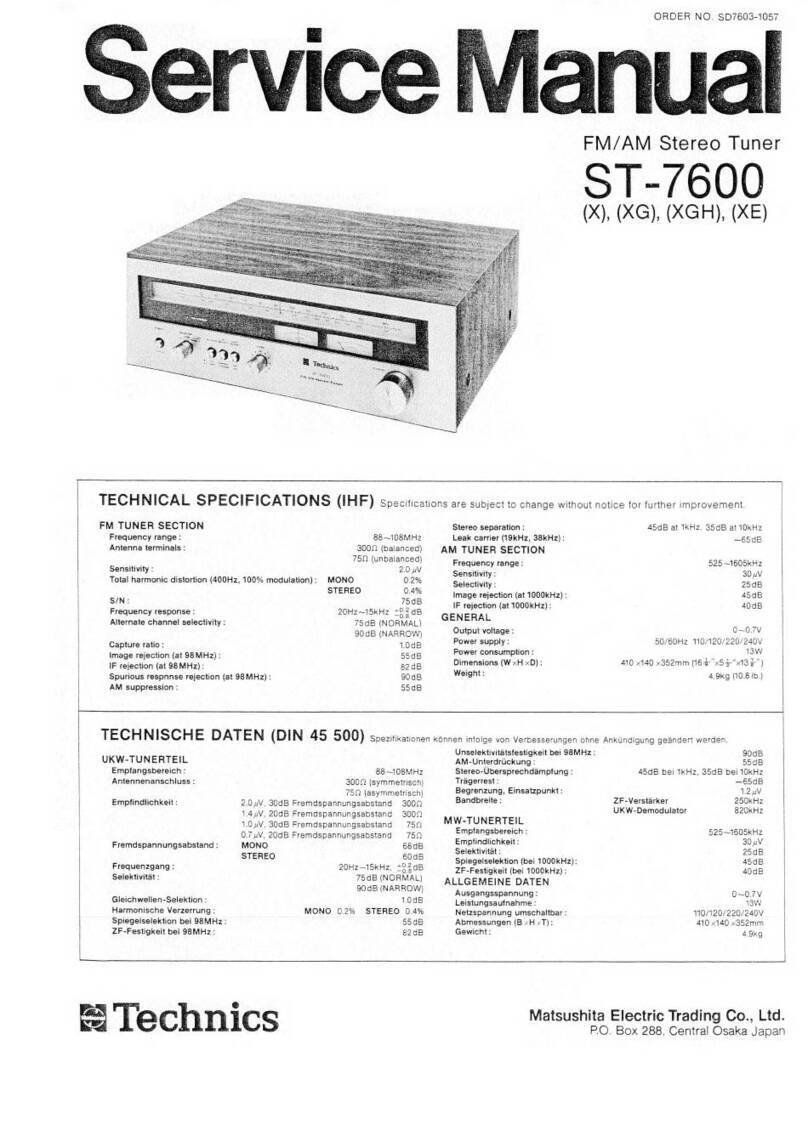 Technics ST-7600 Service manual