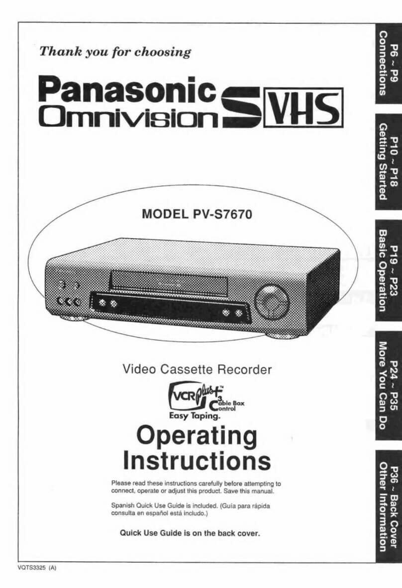 Panasonic Omnivision PV-S7670 User manual Panasonic Omnivision PV-S7670 User manual