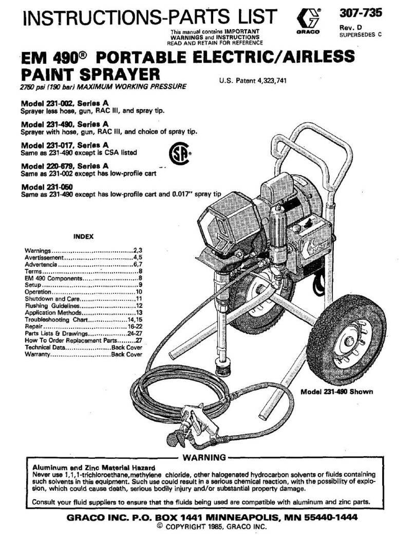 Graco EM 490 Operation manual