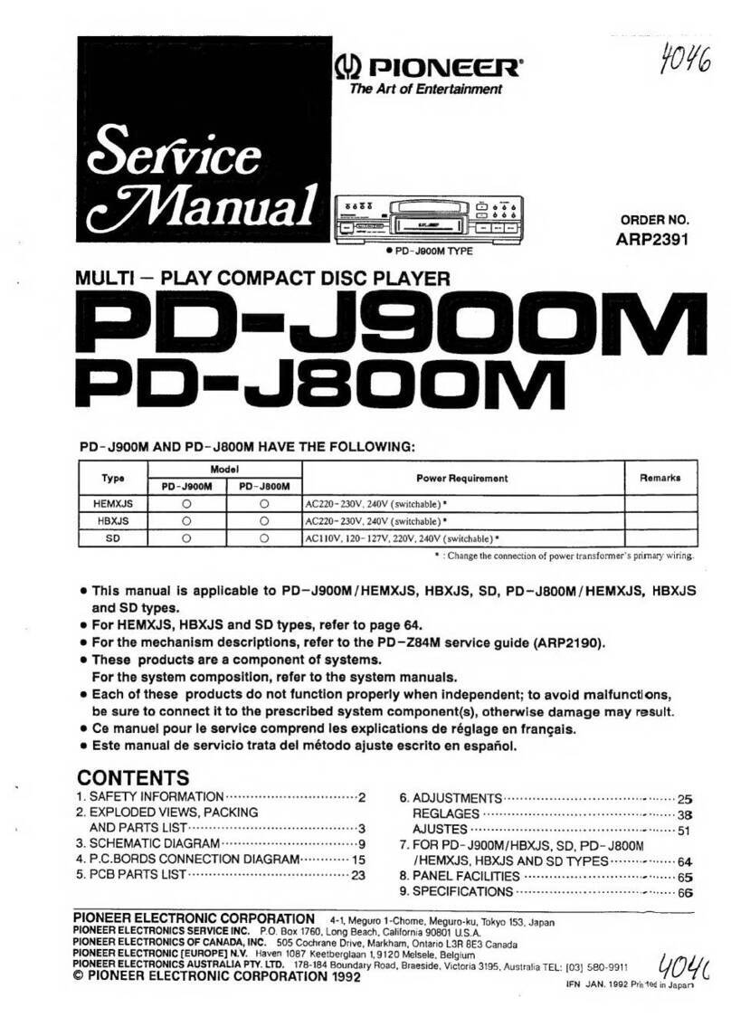 Pioneer PD-J900M User manual
