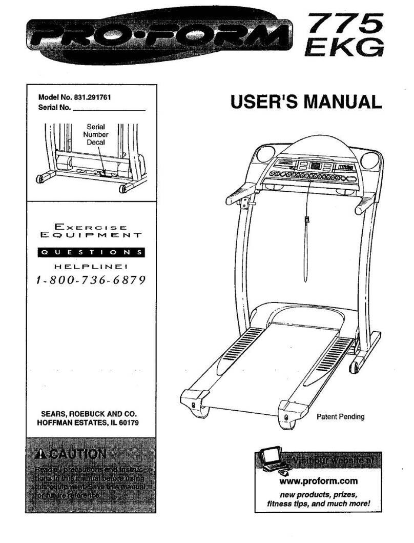 Pro-Form 775 EKG User manual