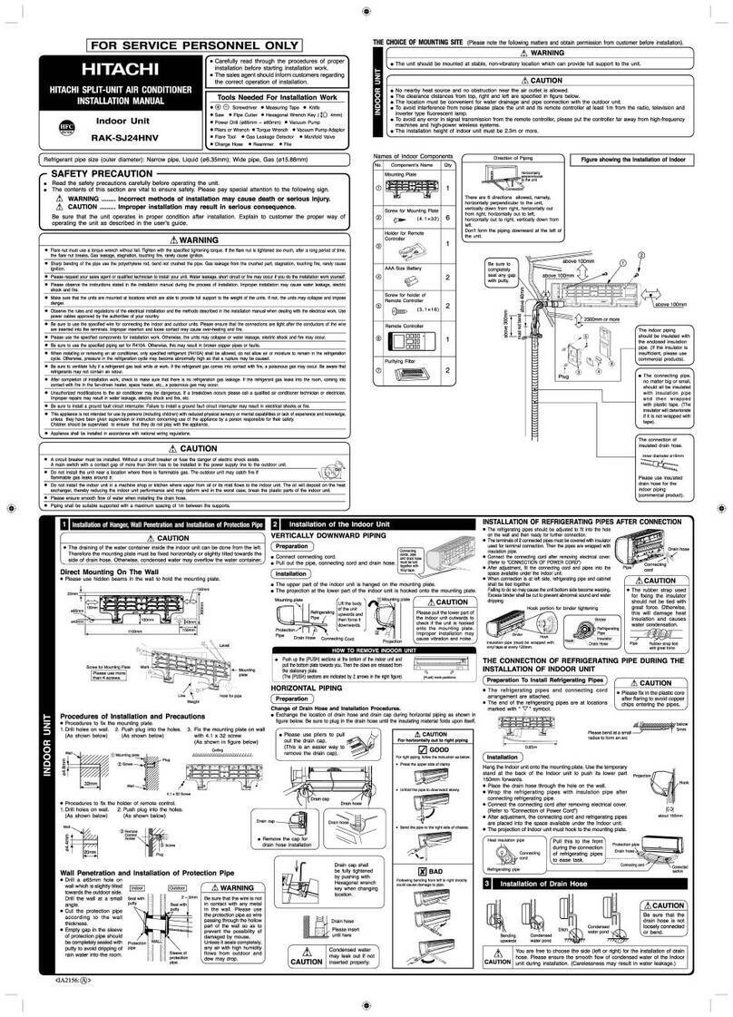 Hitachi RAK-SJ24HNV User manual