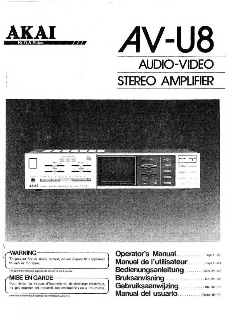 Akai AV-U8 User manual
