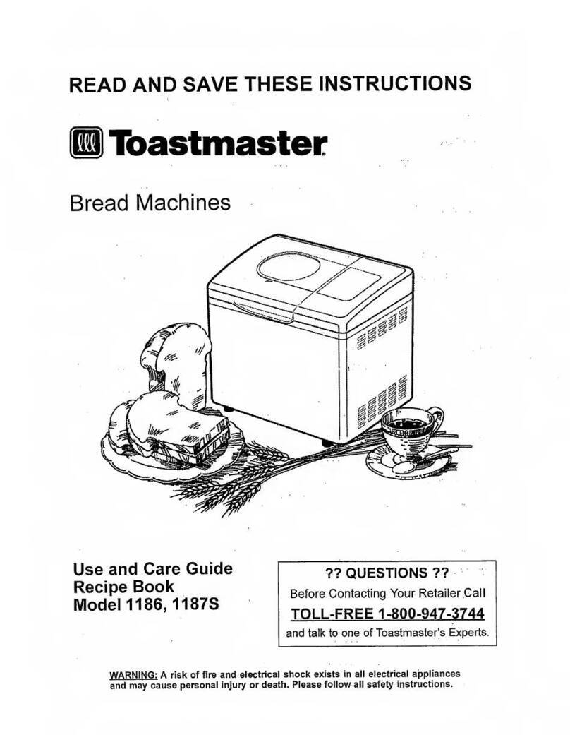 Toastmaster 1186 Use and care guide
