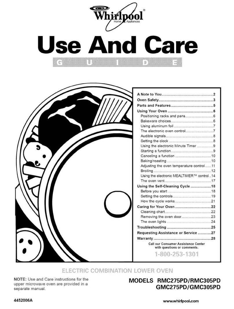 Whirlpool RMC275PD Use and care guide
