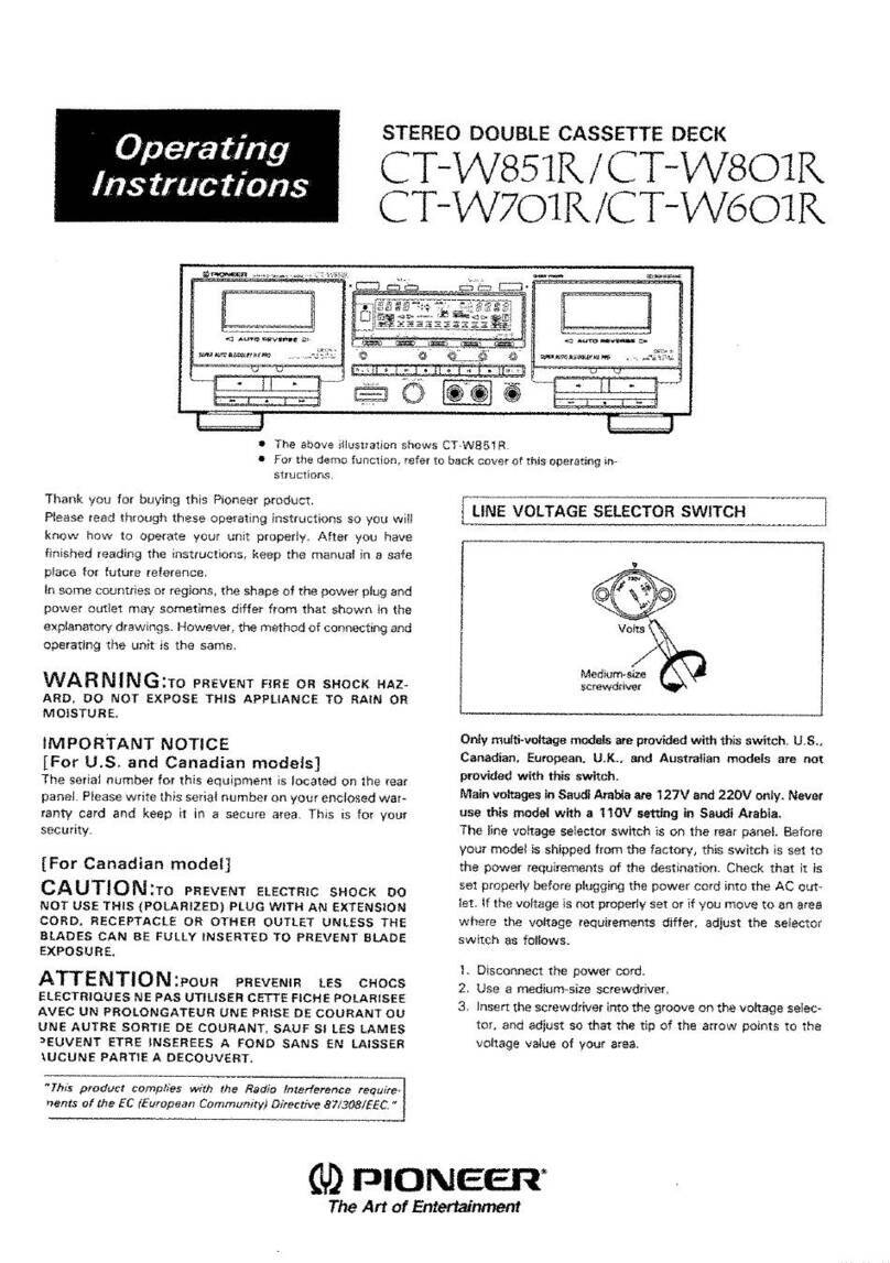 Pioneer CT-W851R operating instructions