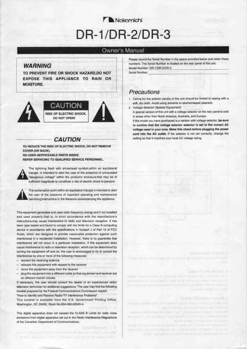 Nakamichi DR-1 owner's manual