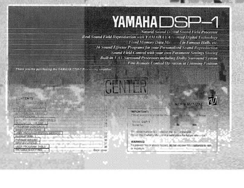 Yamaha DSP-1 User manual Yamaha DSP-1 User manual