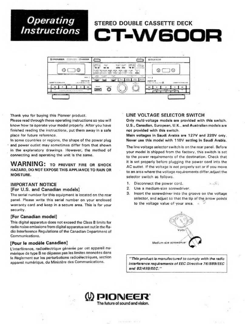 Pioneer CT-W600R User manual