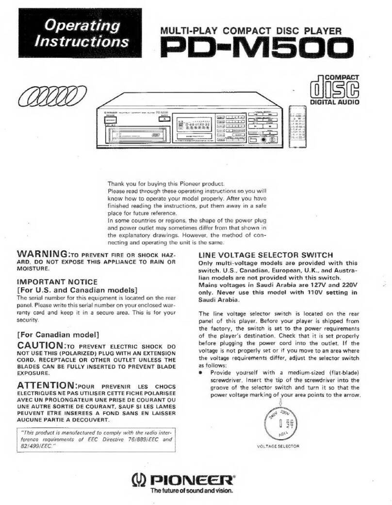 Pioneer PD-M500 User manual