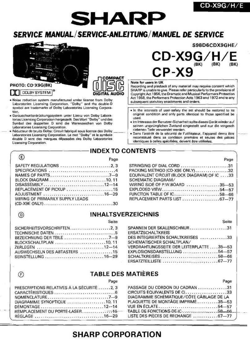 Sharp CD-X9G/H User manual